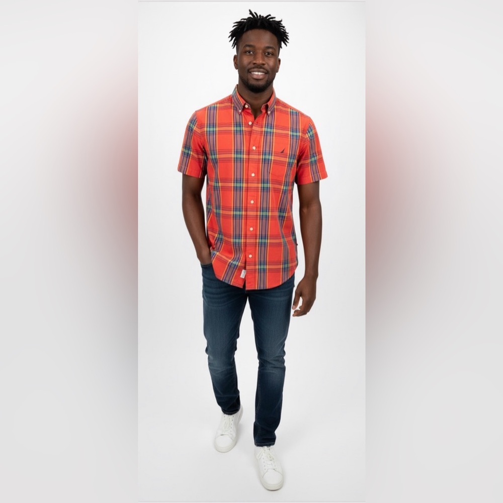 Nautica Men's Vibrant Multicolor Plaidβ Shirt. Ships next day !